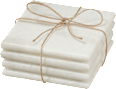 Untersetzer-Set aus Marmor, weiß (10x10x3,8cm) keine Marke