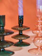 Stabkerzenhalter aus Glas jade keine Marke