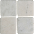 Untersetzer-Set aus Marmor, weiß (10x10x3,8cm) keine Marke