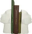 Buchstütze  "Gesichter" (2tlg), weiß (32x11x22,5cm) keine Marke
