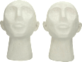 Buchstütze  "Gesichter" (2tlg), weiß (32x11x22,5cm) keine Marke