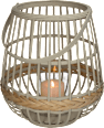 Windlicht aus Bambus, greige/natur (29,5x29,5x32 cm) Dekorieren & Einrichten