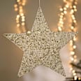 Stern, Pailletten, weiß-gold Dekorieren & Einrichten