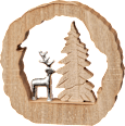 Holzaufsteller, Baumscheibe mit Elch & Baum Dekorieren & Einrichten