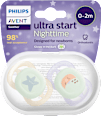 Schnuller ultra start Nighttime, lila/creme, 0-2 Monate PHILIPS AVENT