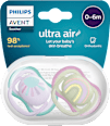 Schnuller ultra air Silikon, türkis/lila, 0-6 Monate PHILIPS AVENT