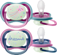Schnuller ultra air Nighttime, rosa/grau , 6-18 Monate  PHILIPS AVENT