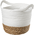 Korb Seegras mit Henkel weiß-natur  keine Marke