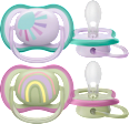 Schnuller ultra air Silikon, türkis/lila, 0-6 Monate PHILIPS AVENT