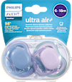 Silikonski dudi Ultra Air, 6-18m, vijolična in modra PHILIPS AVENT