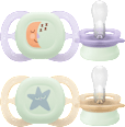 Schnuller ultra start Nighttime, lila/creme, 0-2 Monate PHILIPS AVENT