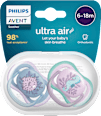 Schnuller ultra air Silikon, blau/rosa, 6-18 Monate PHILIPS AVENT