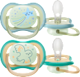 Schnuller ultra air Nighttime, grün/weiß,  0-6 Monate  PHILIPS AVENT