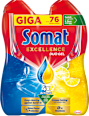 Excellence Duo Gel za mašinsko pranje posuđa, 2 x 684 ml Somat
