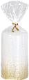 Rustic-Stumpenkerze weiß mit Gold-Glitter 60/100 mm hofer