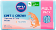 Chusteczki nawilżające Soft & Cream (4 x 57szt.) NIVEA BABY