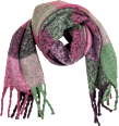 Schal mit Karomuster und Fransen pink keine Marke