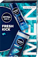 Козметичен комплeкт Fresh Kick - Део спрей Fresh active, 150 ml +Душ гел Fresh kick, 250 ml 3 в 1 NIVEA MEN