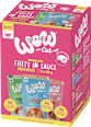 Nassfutter Katze mit Rind, Huhn & Lachs, Filets in Sauce Multipack (6x85 g) WOW
