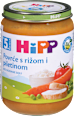 Bio zelenjava z rižem in piščančjim mesom, od 5. meseca HiPP