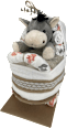 Windeltorte Kinderwagen mit Plüschesel braun Brandnation