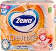 Deluxe Cashmere Peach toaletni papir - breskva, troslojni, 4 Aquatube rolne Zewa