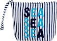 Schminktasche blau weiß gestreift mit SEA Aufdruck manòu