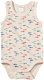 Body Ärmellos mit Fisch-Muster, beige, Gr. 86/92 ALANA