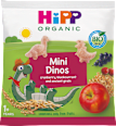 Chrupki zbożowo-owocowe żurawina czarna porzeczka Mini Dinos, po 1 roku  HiPP