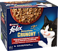 Nassfutter Katzen, Crunchy Geschmacksvielfalt vom Land, Multipack (20x85g + 2x40g) Felix