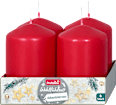 Комплект коледни свещи Wohlfühlzeit, червени Profissimo