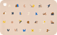 Schreibtischunterlage mit Alphabet, creme (65x42 cm) LIEWOOD