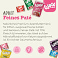 Nassfutter Katze mit Huhn, Lachs, Rind & Pute, Premium Paté Adult Multipack (6x125 g) WOW