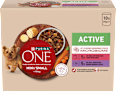 Nassfutter Hund mit Rind & Ente, MINI Active für kleine Rassen, Multipack (10x85 g) PURINA ONE