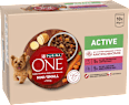 Nassfutter Hund mit Rind & Ente, MINI Active für kleine Rassen, Multipack (10x85 g) PURINA ONE