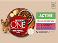 Nassfutter Hund mit Rind & Ente, MINI Active für kleine Rassen, Multipack (10x85 g) PURINA ONE