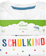 T-Shirt Schulanfang mit "SCHULKIND" Schriftzug, weiß, Gr. 128 ALANA