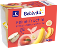 Früchte Feine Früchte Pfirsich-Banane in Apfel nach dem 4. Monat (4x100 g) Bebivita