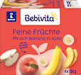 Früchte Feine Früchte Pfirsich-Banane in Apfel nach dem 4. Monat (4x100 g) Bebivita