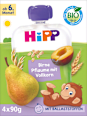 Quetschie Birne, Pflaume mit Vollkorn ab dem 6. Monat (4x90 g) HiPP