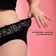 Periodenunterwäsche Slip mit Spitze Schwarz, Gr. L dais