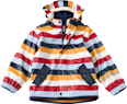 Regenjacke mit Futter & Streifen-Muster, rot & blau & gelb, Gr.  122/128 PUSBLU
