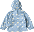 Regenjacke mit Futter & Wolken-Muster, blau, Gr. 86/92 PUSBLU