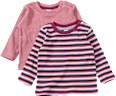 Langarmshirts mit Ripp-Struktur + Ringel-Muster, rosa, Gr. 86 ALANA