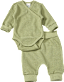 Set mit Wickelbody und Hose mit Mitwachsfunktion, grün, Gr. 50/56 ALANA