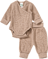 Set mit Wickelbody und Hose mit Mitwachsfunktion, beige, Gr. 50/56 ALANA