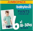 Бебешки гащички Premium, размер 6, XXL, 18-30 kg, Jumbo Pack babylove