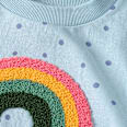 Sweatshirt mit Regenbogen-Applikation & Punkte-Muster, blau, Gr. 128 ALANA