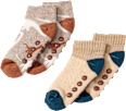 ABS Sneaker Socken mit Dino-Muster, braun & beige, Gr. 19/22 PUSBLU