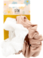 Scrunchie-Set beige und weiß s-he stylecollection